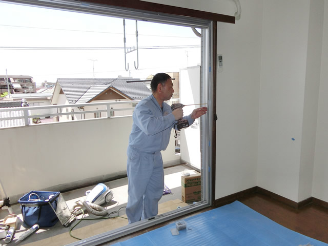 窓のリフォーム　カバー工法によるサッシ取替工事　施工事例　名古屋市昭和区